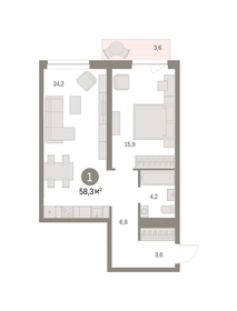 52 м², 1-комнатная квартира 9 730 000 ₽ - изображение 68