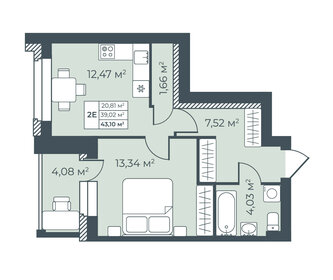 42,6 м², 2-комнатная квартира 3 747 079 ₽ - изображение 32