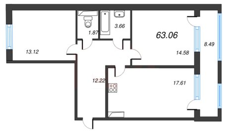36,3 м², 2-комнатная квартира 11 000 000 ₽ - изображение 95