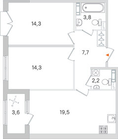 Квартира 63,6 м², 2-комнатная - изображение 1