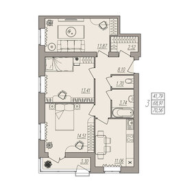 71,3 м², 3-комнатная квартира 10 550 000 ₽ - изображение 98