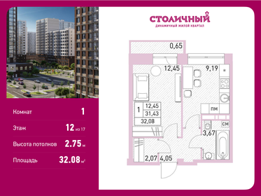 Квартира 32,1 м², 1-комнатная - изображение 1