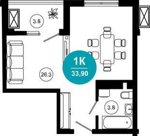 36,9 м², 1-комнатные апартаменты 27 306 000 ₽ - изображение 6