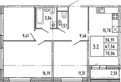 76 м², 3-комнатная квартира 13 500 000 ₽ - изображение 116
