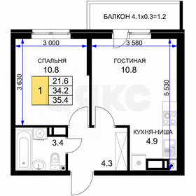 Квартира 35,1 м², 1-комнатная - изображение 1