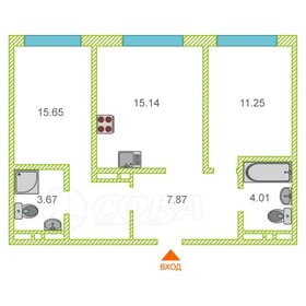 Квартира 58,2 м², 2-комнатная - изображение 1