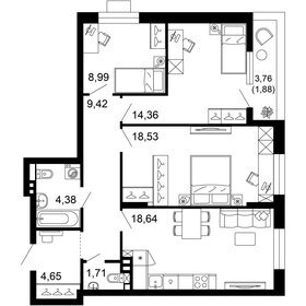 82,4 м², 3-комнатная квартира 14 464 172 ₽ - изображение 63