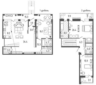 113,9 м², 2-комнатная квартира 38 095 000 ₽ - изображение 128