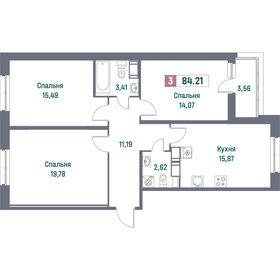 81,6 м², 3-комнатная квартира 12 500 000 ₽ - изображение 91