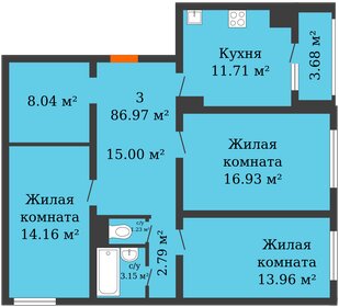 Квартира 87 м², 3-комнатная - изображение 1