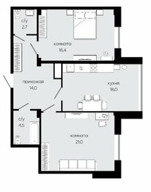 Квартира 78,6 м², 2-комнатная - изображение 1