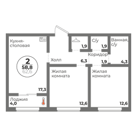 57,8 м², 2-комнатная квартира 12 720 000 ₽ - изображение 6