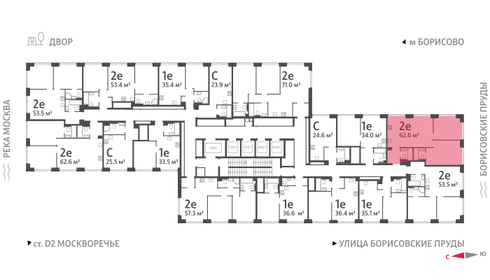 62,6 м², 2-комнатная квартира 24 311 586 ₽ - изображение 2
