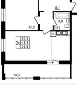 Квартира 58,8 м², 2-комнатная - изображение 1