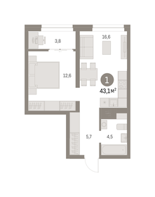 46 м², 1-комнатная квартира 9 700 000 ₽ - изображение 55