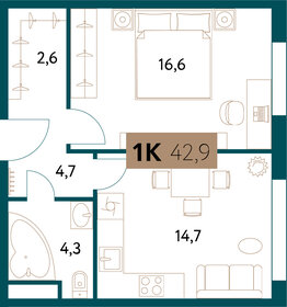 44,4 м², 2-комнатная квартира 27 834 360 ₽ - изображение 16