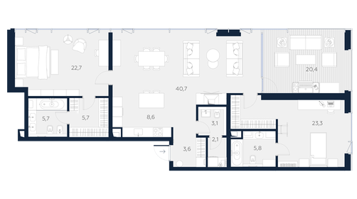 108,4 м², 2-комнатные апартаменты 83 657 968 ₽ - изображение 52