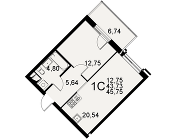 45,5 м², 1-комнатная квартира 7 955 500 ₽ - изображение 10