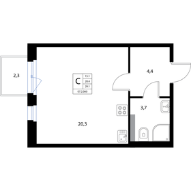 34,7 м², 1-комнатная квартира 6 400 000 ₽ - изображение 69