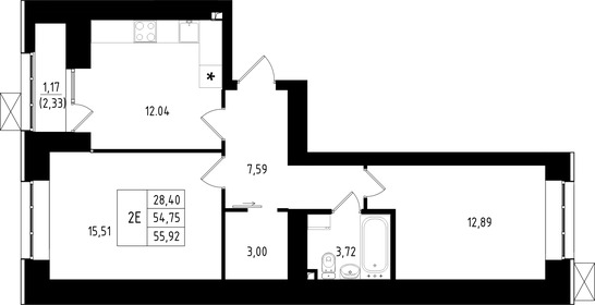 55,9 м², 2-комнатная квартира 8 670 000 ₽ - изображение 28