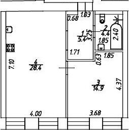 Квартира 53,1 м², 2-комнатная - изображение 1