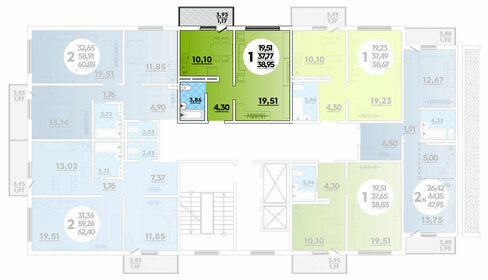 Квартира 39 м², 1-комнатная - изображение 1