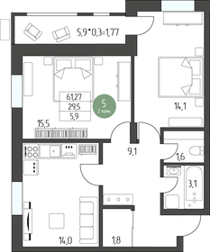 65,1 м², 2-комнатная квартира 7 316 400 ₽ - изображение 35