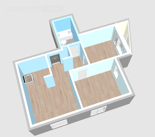 Квартира 51,7 м², 3-комнатная - изображение 2