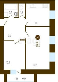 Квартира 60 м², 2-комнатная - изображение 1