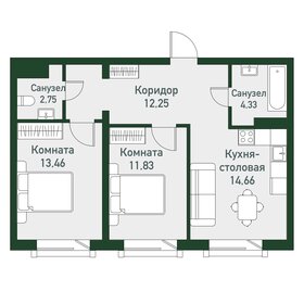 59,3 м², 2-комнатная квартира 7 113 600 ₽ - изображение 28