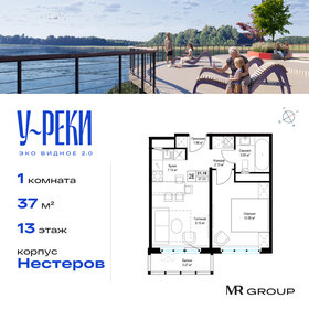 Квартира 37 м², 1-комнатная - изображение 1