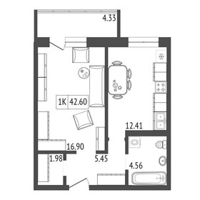 33,2 м², 1-комнатная квартира 2 650 000 ₽ - изображение 66