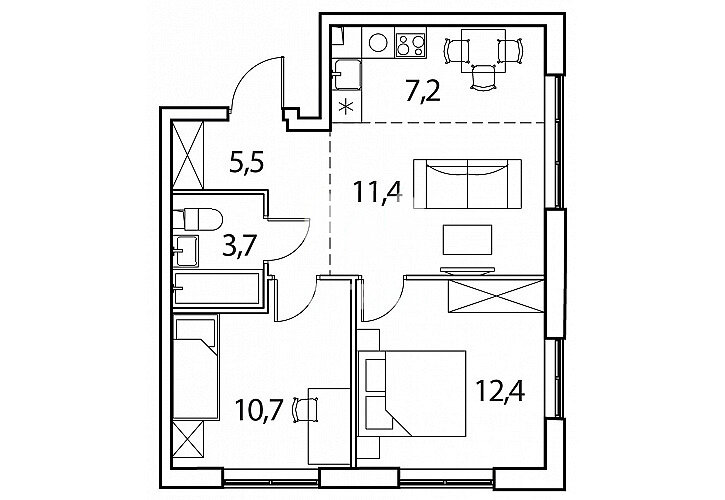 51 м², 3-комнатная квартира 8 400 000 ₽ - изображение 1