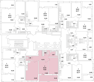 Квартира 74,5 м², 2-комнатная - изображение 2