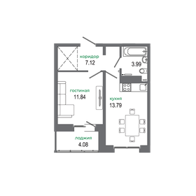 40,6 м², 1-комнатная квартира 6 267 780 ₽ - изображение 21