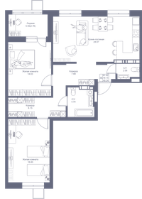 81,9 м², 3-комнатная квартира 15 892 480 ₽ - изображение 46