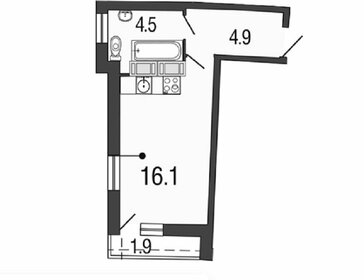 Квартира 25,5 м², студия - изображение 5