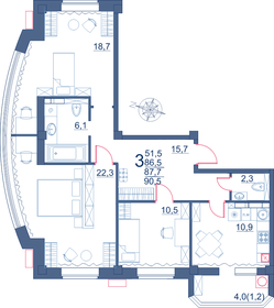 92 м², 3-комнатная квартира 13 500 000 ₽ - изображение 23