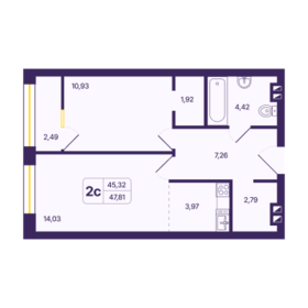 53,5 м², 2-комнатная квартира 3 500 000 ₽ - изображение 118