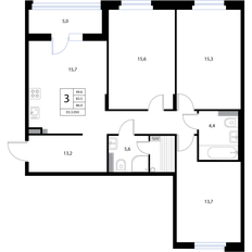 Квартира 86 м², 4-комнатная - изображение 2