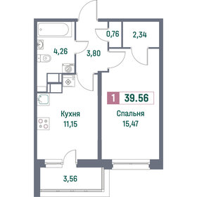 Квартира 39,6 м², 1-комнатная - изображение 1