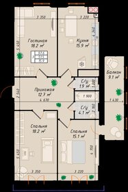 Квартира 97,6 м², 3-комнатная - изображение 1