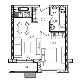 32 м², 1-комнатная квартира 6 080 000 ₽ - изображение 8