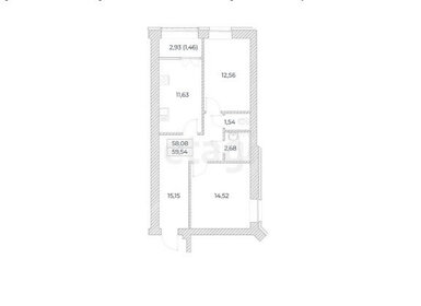 Квартира 58,1 м², 2-комнатная - изображение 3