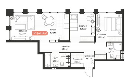 67,1 м², 3-комнатная квартира 8 210 000 ₽ - изображение 34