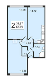 Квартира 55,6 м², 2-комнатная - изображение 1