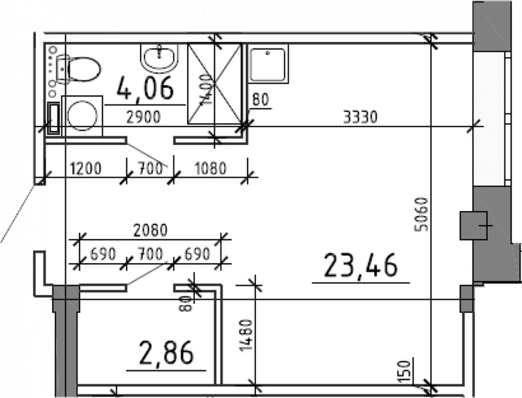 30,4 м², апартаменты-студия 8 601 000 ₽ - изображение 1