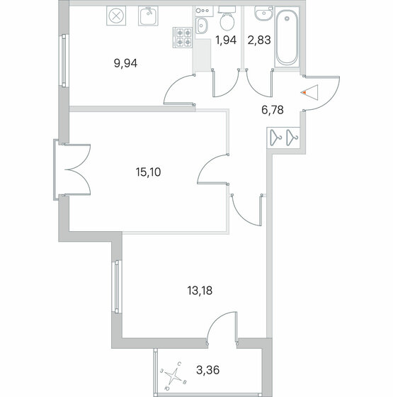 51,5 м², 2-комнатная квартира 11 491 893 ₽ - изображение 31