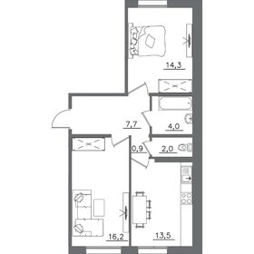 Квартира 58,6 м², 2-комнатная - изображение 1