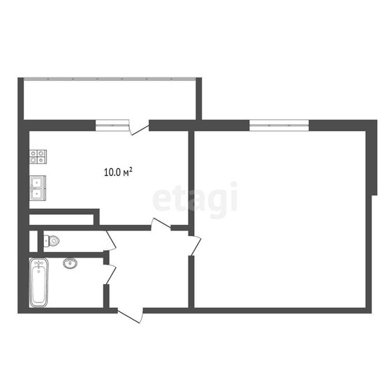 43,9 м², 1-комнатная квартира 6 000 000 ₽ - изображение 1